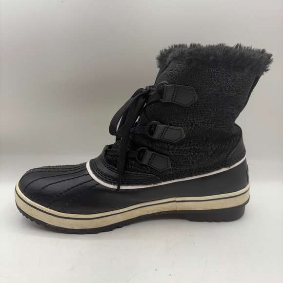 Sorel Tivoli Waterproof Winter Boots Black Faux Fur Lined Women Size 9.5 - Picture 6 of 10